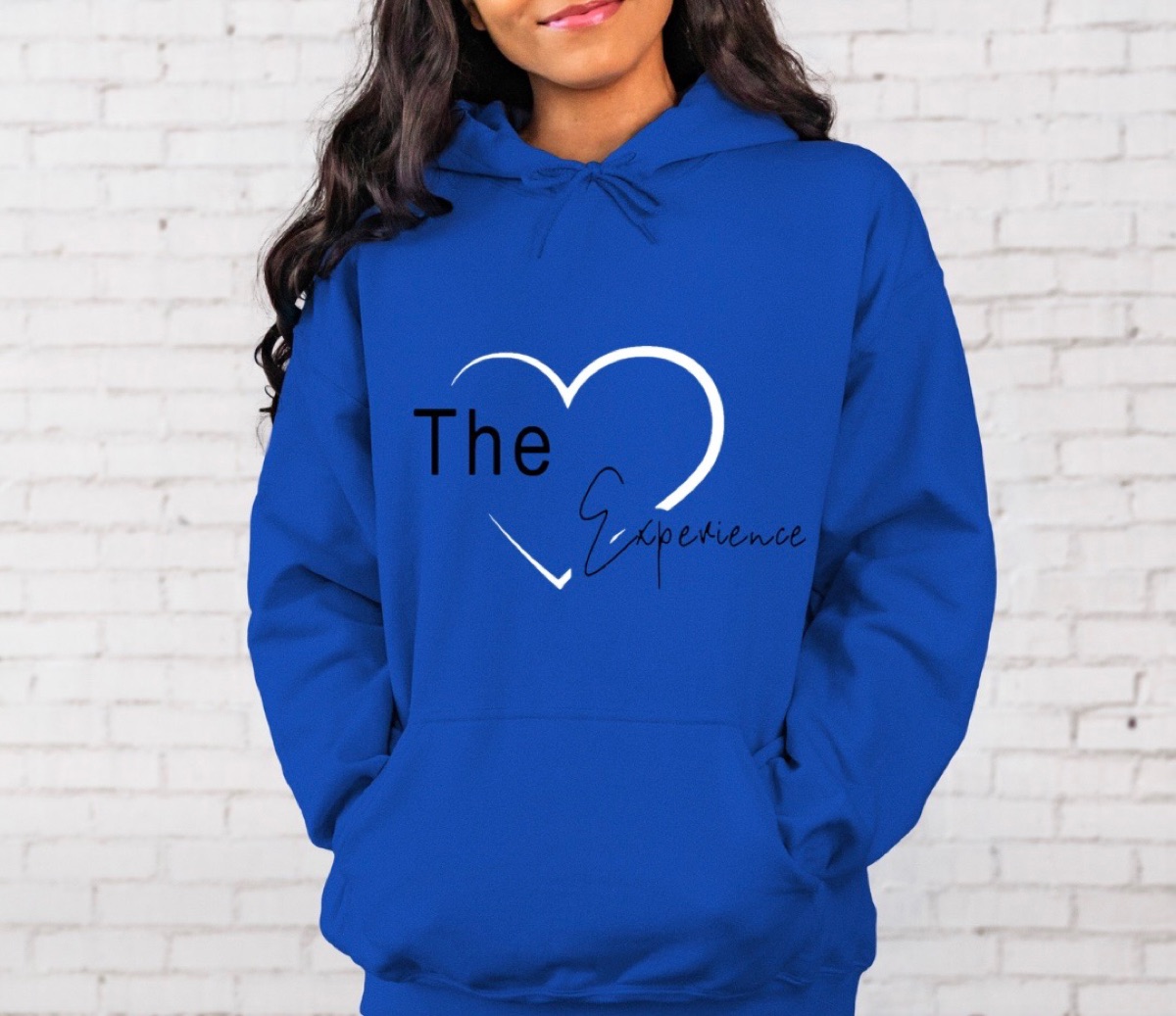 Royal-blue Experience Foundation logo hoodie