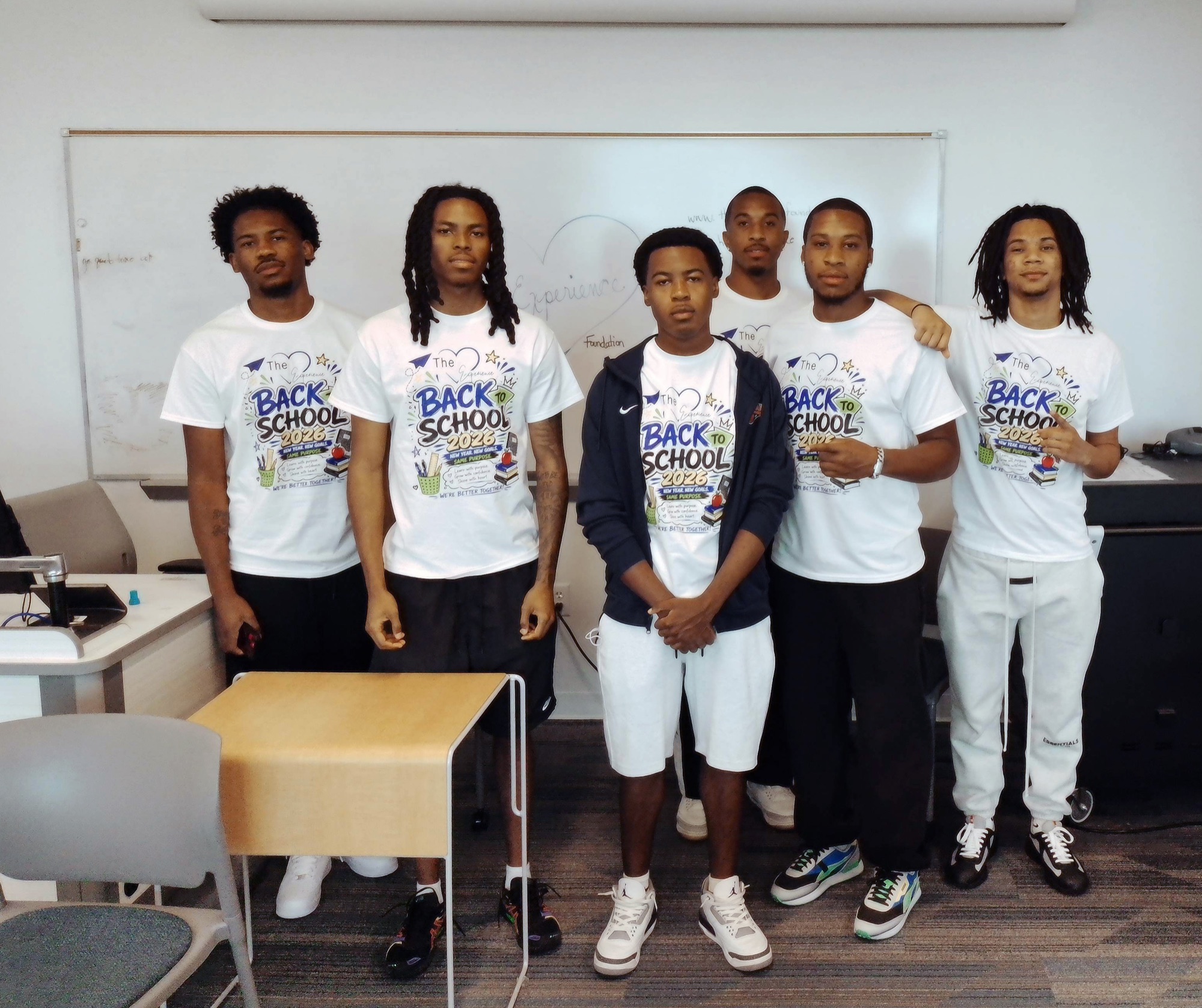 Young men participating in a back-to-school Foundation event